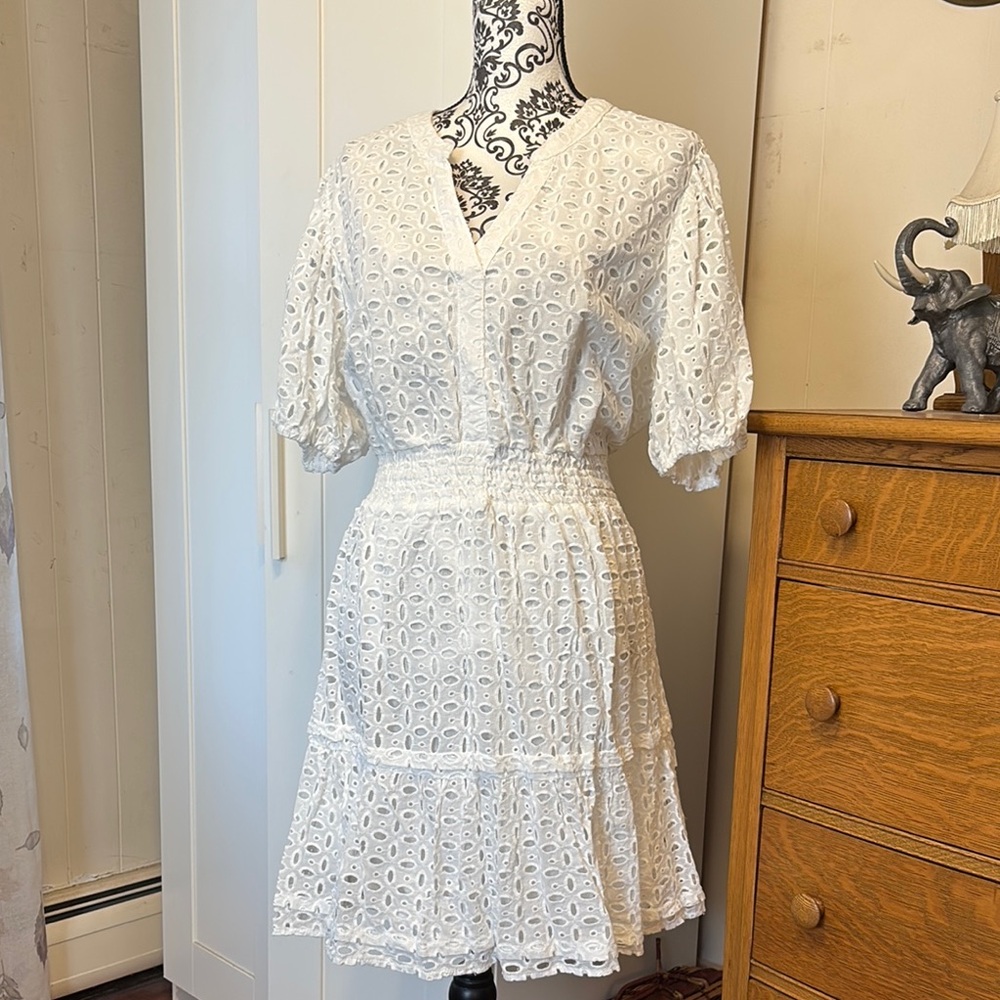 Umgee White Eyelet Mini Dress